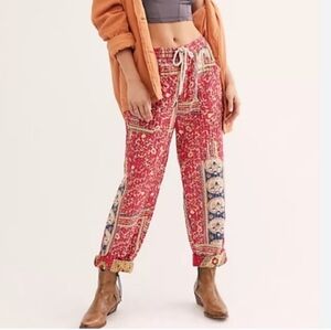 Free People Road Again Stitched Floral Pants Size S